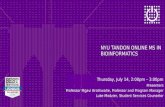 July 14, 2016 Webcast for the Bioinformatics MS at NYU Tandon Online