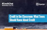 Credit in the Classroom: What Teens Should Know About Credit