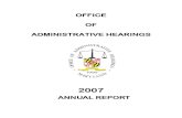 OFFICE OF ADMINISTRATIVE HEARINGS ANNUAL REPORT