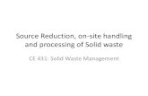 Source Reduction, on-site handling and processing of Solid waste