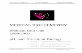 MEDICAL BIOCHEMISTRY Problem Unit One 1999/2000 pH and ...