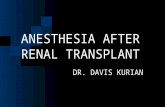 Anesthesia after renal transplant