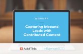 AddThis + Influence & Co. Webinar: Capturing Inbound Leads with Contributed Content