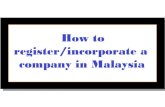 How to incorporate a company in Malaysia