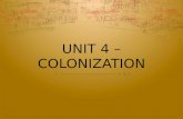 Colonization Unit Objectives