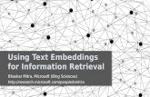 Using Text Embeddings for Information Retrieval