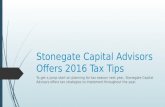 Stonegate Capital Advisors offers 2016 tax tips