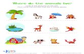 Where do the animals live - printable worksheet