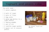 Yoghurt and pears cake