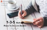 The 1 3-5 Method - Make Your To-Dos Doable