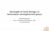Strength of bolt-fixings in laminated strengthened glass