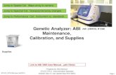 Genetic Analyzer: ABI Maintenance, Calibration, And Supplies