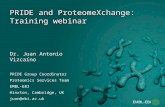 PRIDE and ProteomeXchange: Training webinar