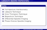 Astronomical Data Analysis, Lecture 9: Speckle Imaging