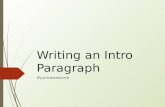 Writing an intro paragraph