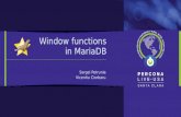 Window functions in MariaDB 10.2