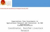 Expectations of impacts from investment in agricultural research and innovations - An NGO perspective
