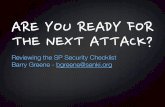 Are you ready for the next attack? reviewing the sp security checklist (apnic 40)