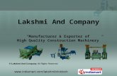 Construction Machines by Lakshmi And Company, Coimbatore