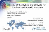 Study of the Hybrid Cu-Cl Cycle for Nuclear Hydrogen Production