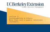 Sustainability & Ethics - Lecture 2 - UC Berkeley Ext.