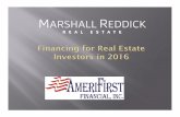 Financing for Real Estate Investors in 2016