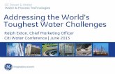 GE Water & Process Technologies Adressing the Worlds toughest challenges