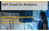 #askSAP Analytics Innovations Community Call: SAP Cloud for Analytics