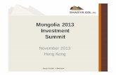 19.11.2013 Spotlight presentations showcasing Mongolian investment opportunities – Natural Resources, Batmunkh Batkhuu