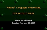 Introduction to Natural Language Understanding