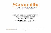 2013-2014 SOUTH UNIVERSITY CATALOG ADDENDUM III