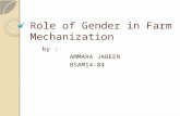 Role of gender in farm mechanization