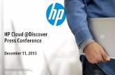 HP Cloud @Discover Press Conference December 11, 2013
