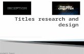 Titles research and design