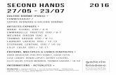 SECOND HANDS 2016 27/05 - 23/07