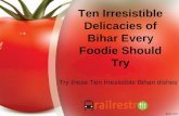Rail Restro-Ten Delectable Bihari Food for Every Foodies
