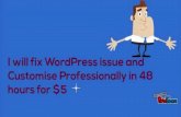 I will fix WordPress issue and Customise Professionally in 48 hours for $5