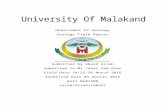 Field report of salt range by ubaid ullah university of malakand