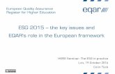 ESG 2015 - the key issues and EQAR's role in the European framework
