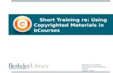 08.18.16 Short Training re: Using Copyrighted Materials in bCourses