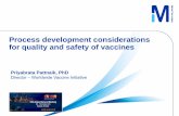 Process development considerations for quality and safety of vaccines