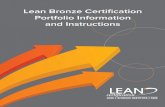 Lean Bronze Certification Portfolio Information and Instructions