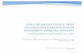 CALCTP Acceptance Test Technician Certification Provider Annual ...