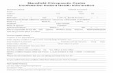 Mansfield Chiropractic Center Confidential Patient Health Information