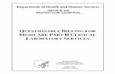 Questionable Billing for Medicare Part B Clinical Laboratory Services