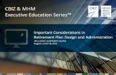 Webinar Slides: Important Considerations in Retirement Plan Design and Administration