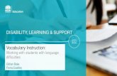 DISABILITY, LEARNING & SUPPORT Vocabulary Instruction: