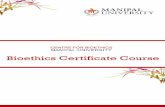 Manipal University Postgraduate Certificate Course in Bioethics