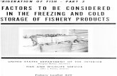 factors to be considered in the freezing and cold storage of fishery ...