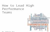 How to Lead High Performance Teams